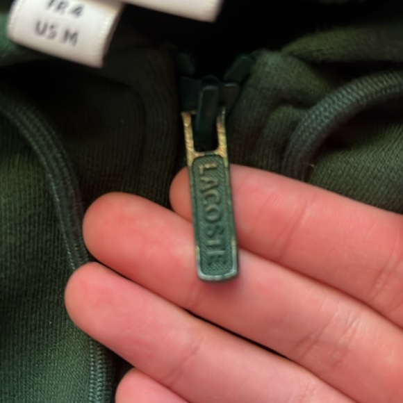 Dark green Lacoste zip up hoodie - Picture 4 of 7